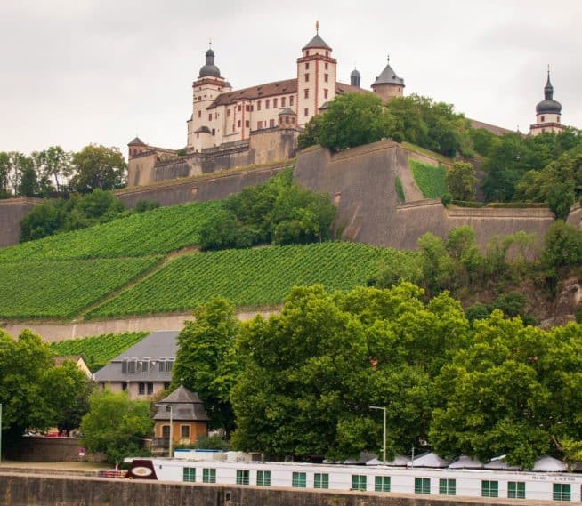 Fränkische Schweiz mit Weinbergen und dem Schloss